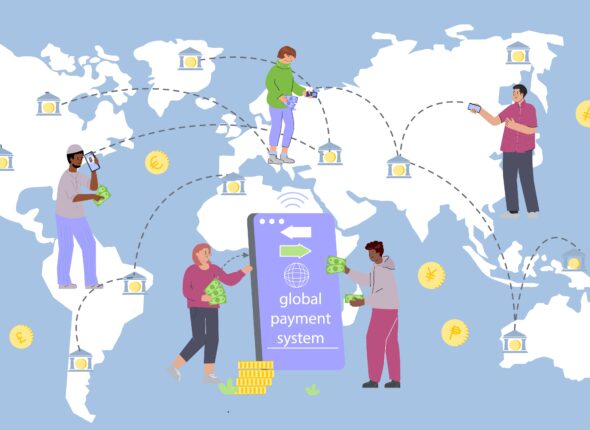 International Payments Flat Infographics